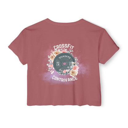 Women's Flowers and Plates Crop Top